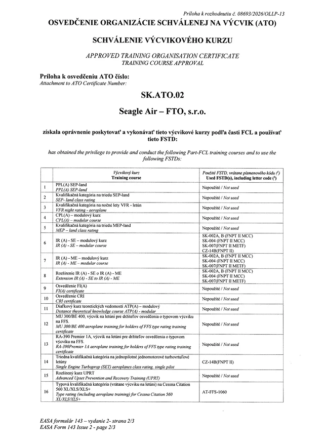 Doplnok k osvedceniu SK.ATO.02