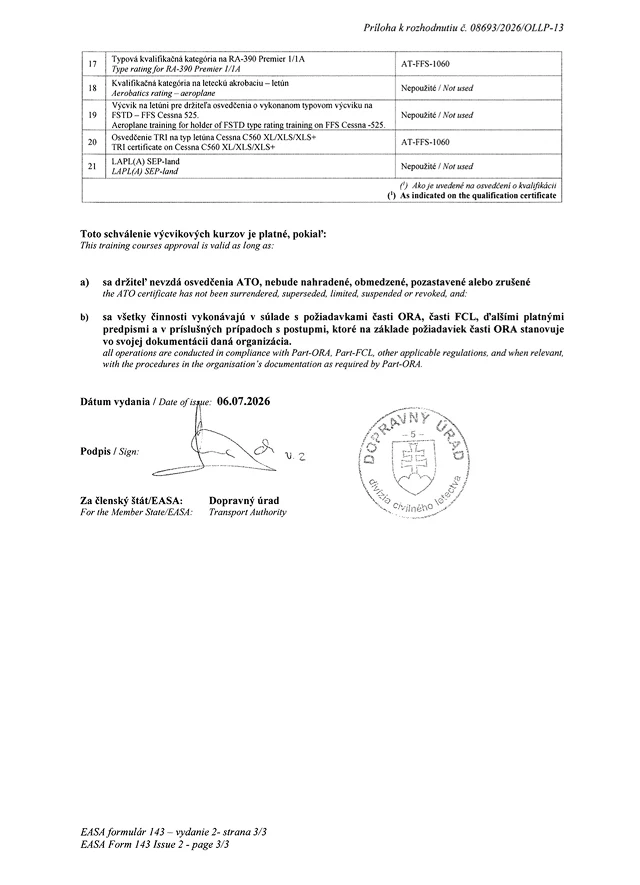 Doplnok k osvedceniu SK.ATO.02